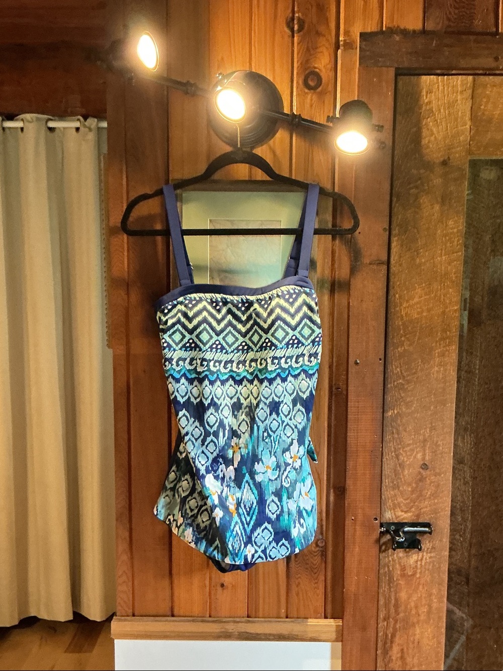 Maxine of Hollywood Blue Patterned womenswear One-Piece Swimsuit